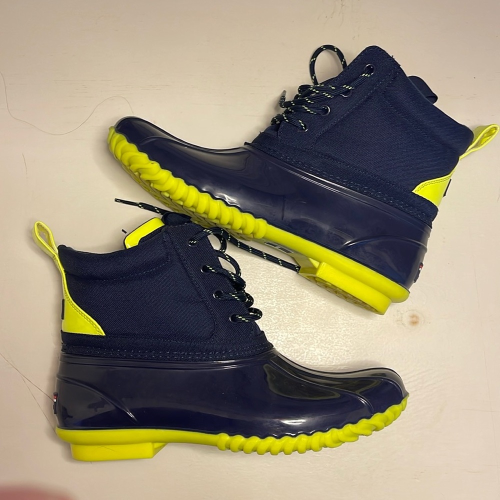 Tommy Hilfiger Navy And Volt Bean Boot